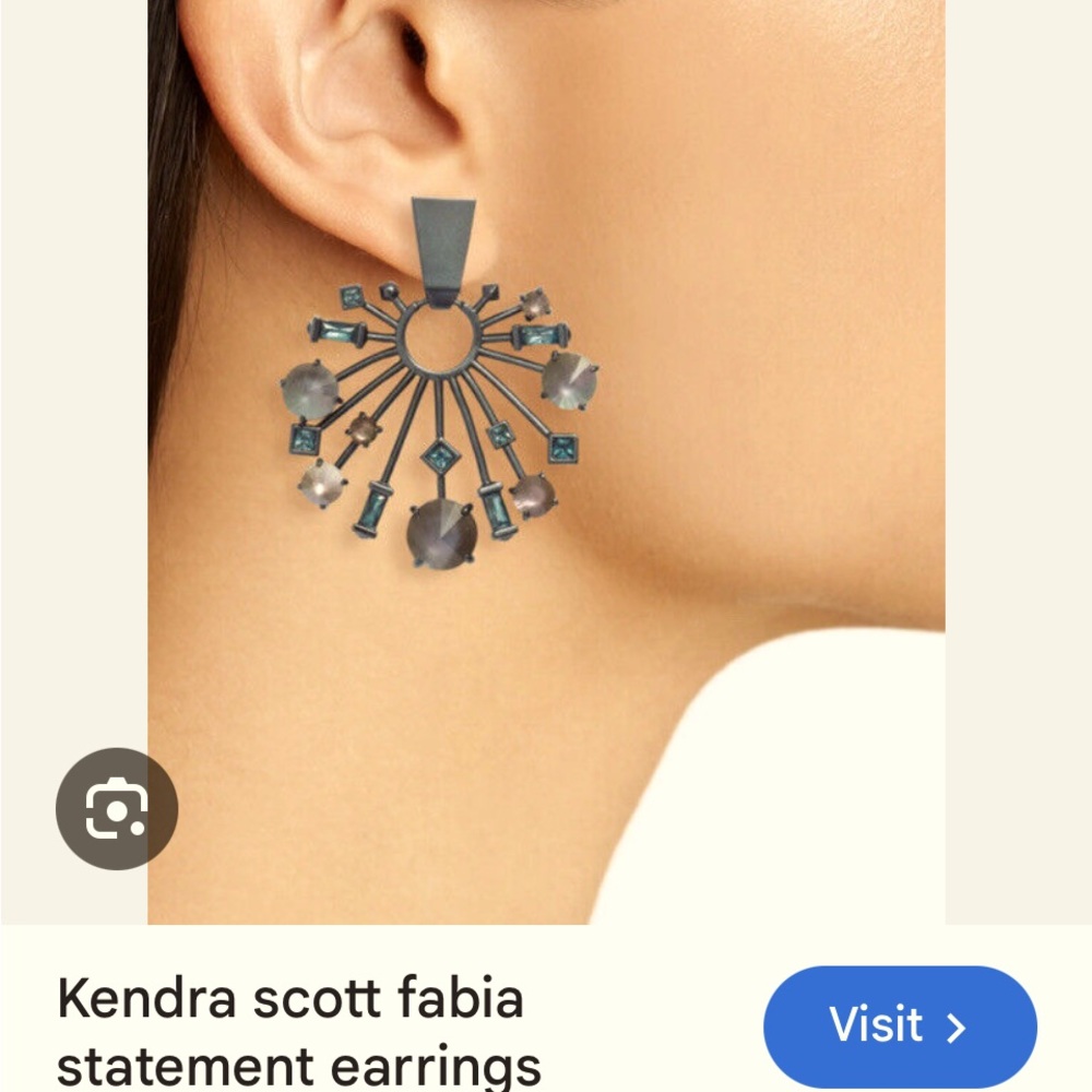 Kendra Scott Fabia Statement Earrings Metal Sparkle Holiday Gift Crystal New
